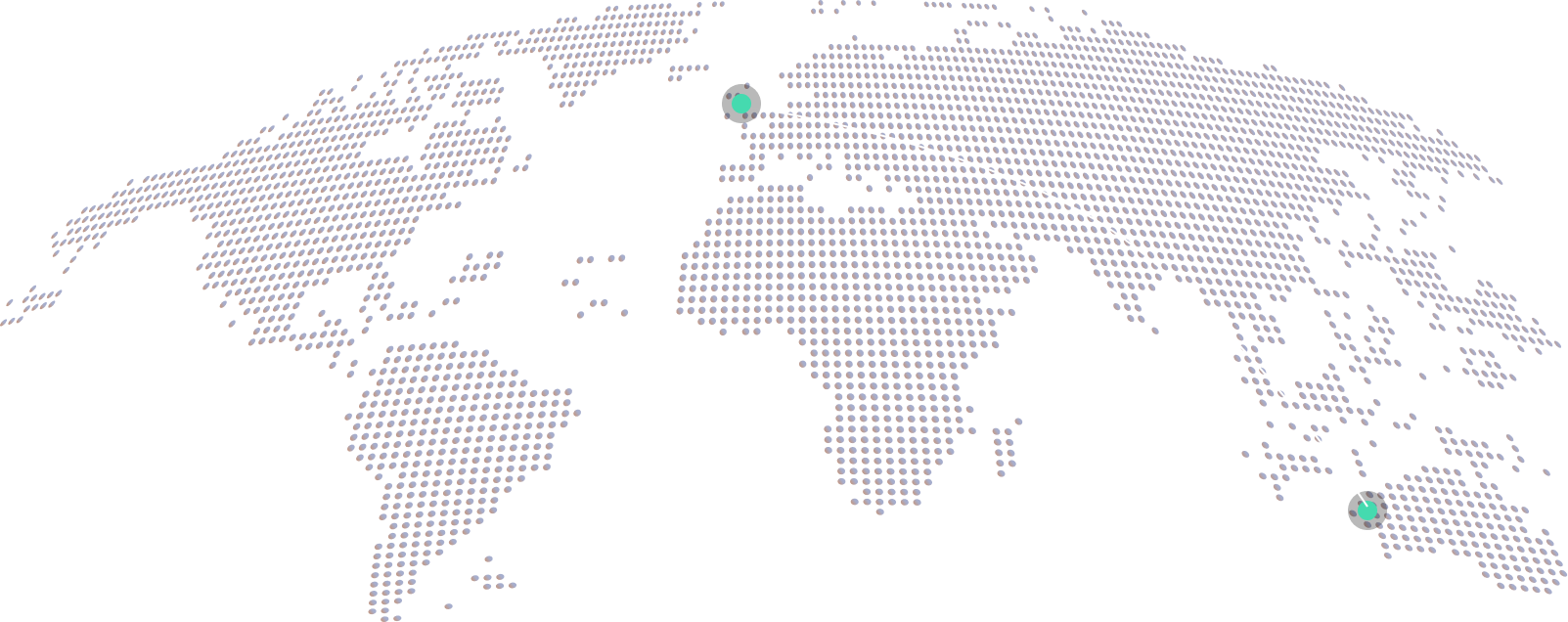 Map with Australia and Scotland highlighted